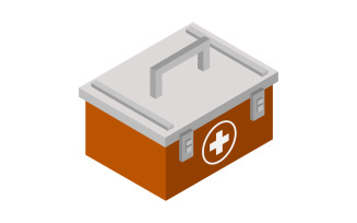 Medical suitcase isometric and colored in vector on white background