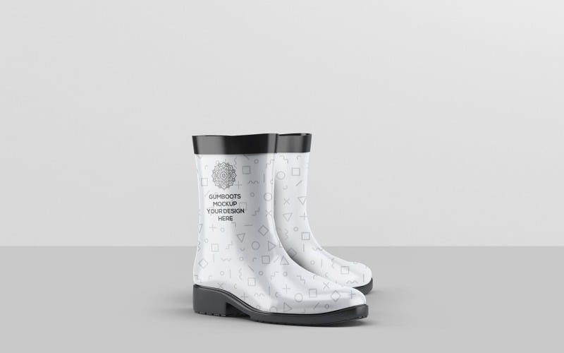 Rubber Boots - Short Ankle Gumboots Mockup 2 Product Mockup