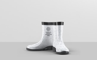 Rubber Boots - Short Ankle Gumboots Mockup 4