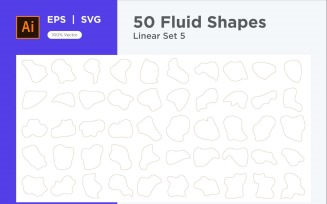 Abstract Fluid Linear Shape Set 50 V 5