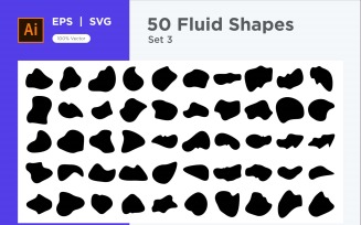 Abstract Fluid Shape Set 50 V 3