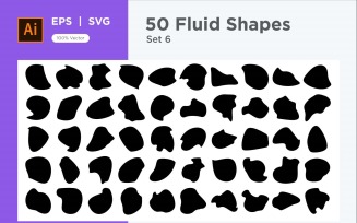 Abstract Fluid Shape Set 50 V 6