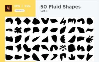 Abstract Fluid Shape Set 50 V 8