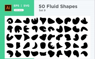 Abstract Fluid Shape Set 50 V 9
