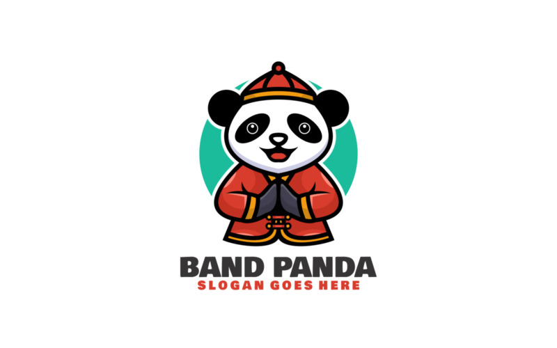 Band Panda Mascot Cartoon Logo Logo Template