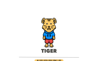 Cute tiger template design logo
