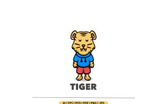 Cute tiger template design logo