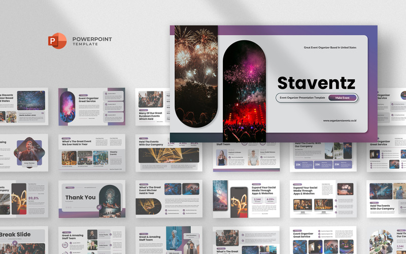 Stavents - Event Organizer Powerpoint Template PowerPoint Template