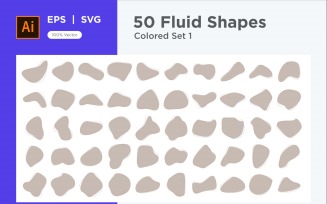 Abstract Fluid Shape Colored Set 50 V 1