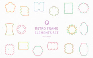 Adorable Retro Frame Elements Set