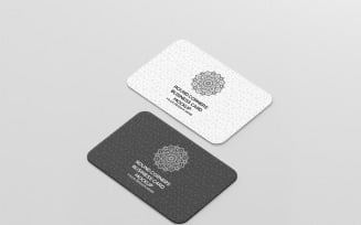 Business Card - Round Corners Business Cards Mockup 3