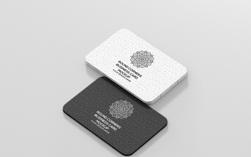 Business Card - Round Corners Business Cards Mockup 4 Product Mockup