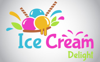 Ice Cream Delight Logo Template