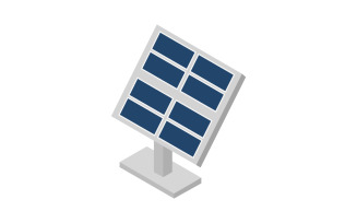 Isometric and colorful solar panel on background