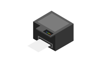Isometric Printer in vector on white background