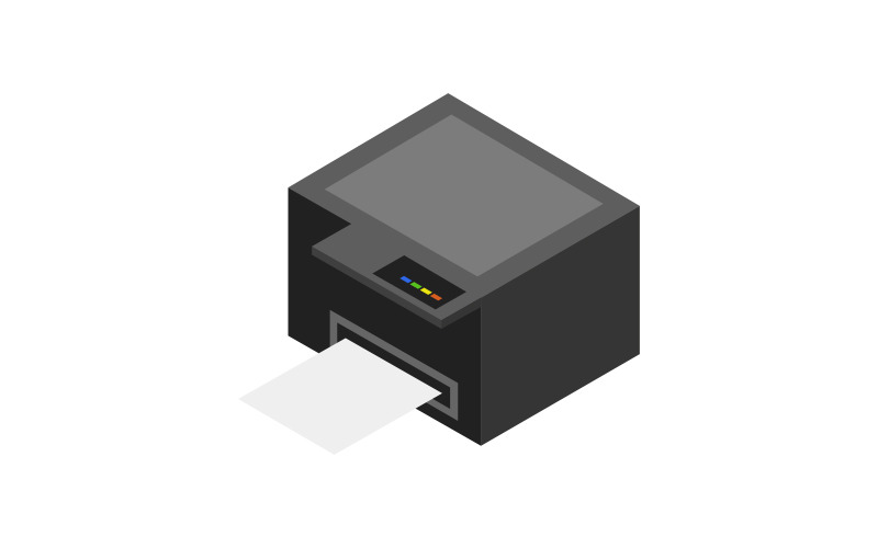 Isometric Printer in vector on white background Vector Graphic