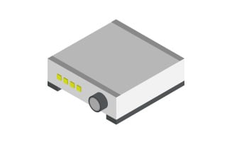 Isometric projector colorful in vector on white background