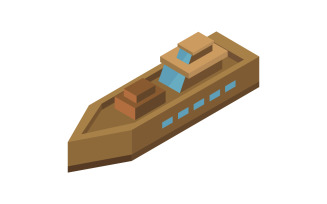 Isometric ship on a white background