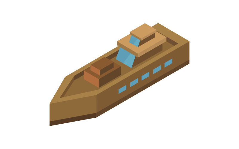 Isometric ship on a white background Vector Graphic