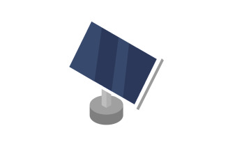 Isometric solar panel in colorful vector on white background