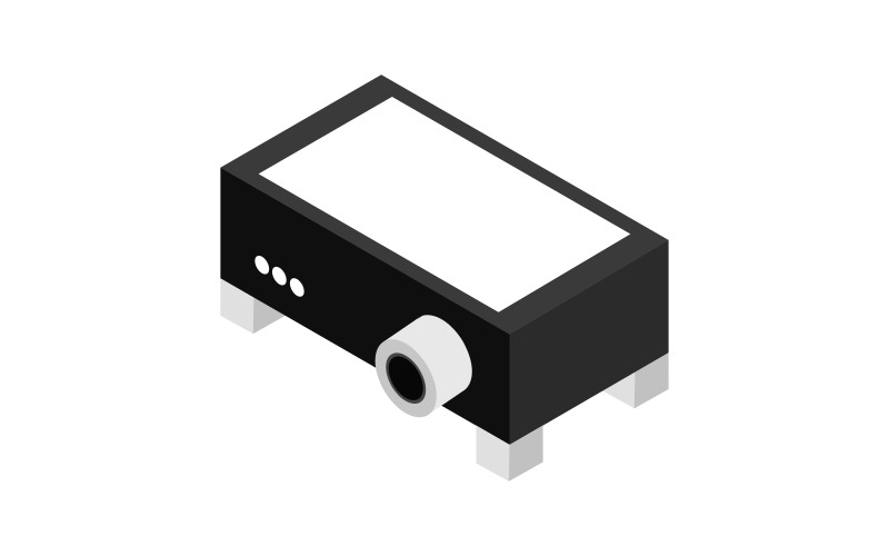 Projector in vector and isometric on a white background Vector Graphic