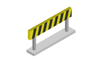 Roadblock in vector and isometric on background
