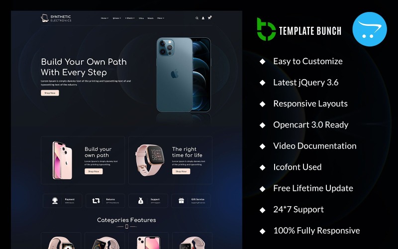 Synthetic Electronics - Responsive OpenCart Theme for eCommerce OpenCart Template