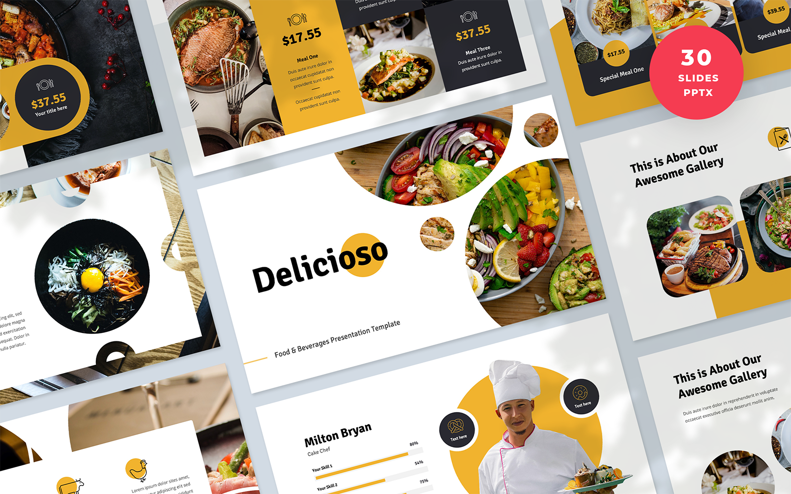 Delicioso - Food and Beverages Presentation PowerPoint Template