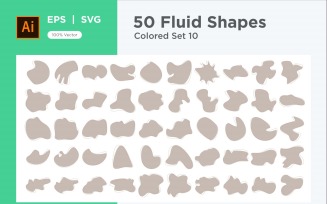 Abstract Fluid Shape Colored Set 50 V 10