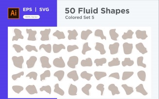 Abstract Fluid Shape Colored Set 50 V 5