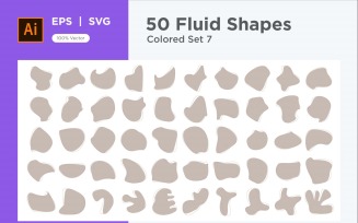 Abstract Fluid Shape Colored Set 50 V 7