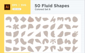 Abstract Fluid Shape Colored Set 50 V 8