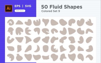 Abstract Fluid Shape Colored Set 50 V 9
