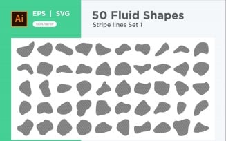 Abstract Fluid Shape Stripe lines Set 50 V 1