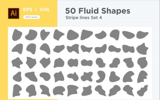 Abstract Fluid Shape Stripe lines Set 50 V 4