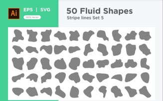 Abstract Fluid Shape Stripe lines Set 50 V 5