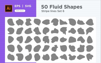 Abstract Fluid Shape Stripe lines Set 50 V 6