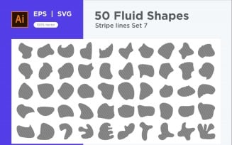 Abstract Fluid Shape Stripe lines Set 50 V 7