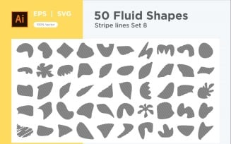 Abstract Fluid Shape Stripe lines Set 50 V 8