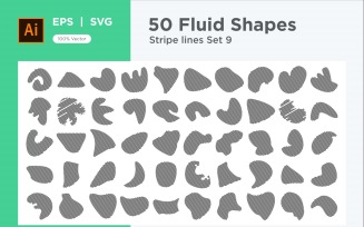 Abstract Fluid Shape Stripe lines Set 50 V 9