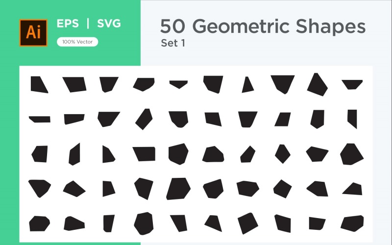 Abstract Geometric Shape set 50 V 1 Vector Graphic