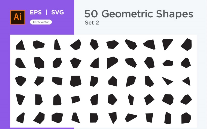 Abstract Geometric Shape set 50 V 2 Vector Graphic