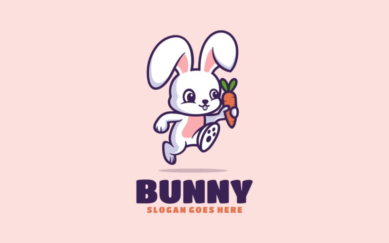 Bunny Mascot Cartoon Logo 1 Logo Template