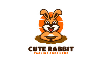 Cute Rabbit Mascot Cartoon Logo 1