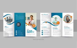 Healthcare or medical center trifold brochure design