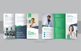Healthcare or medical center trifold brochure layout