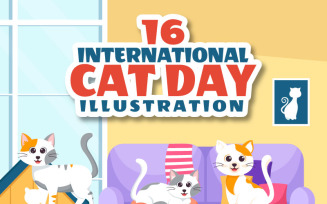 16 International Cat Day Illustration