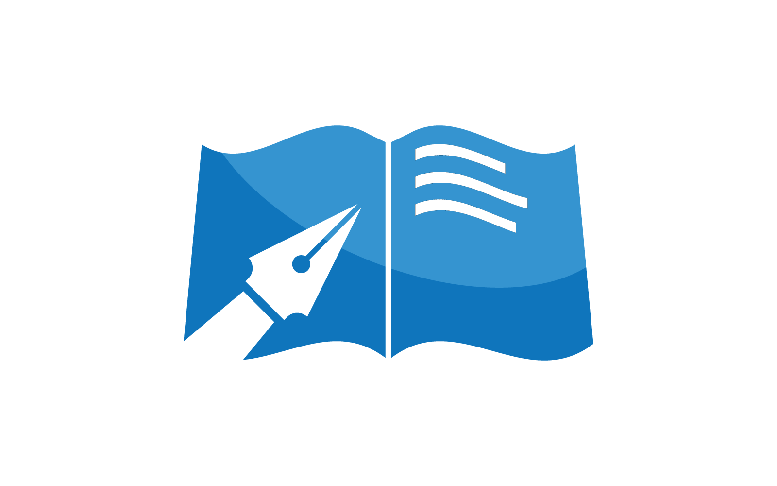 Pen and book logo illustration vector flat design