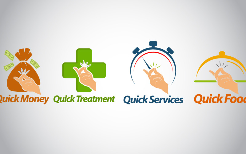 Quick Services Set Logo Template