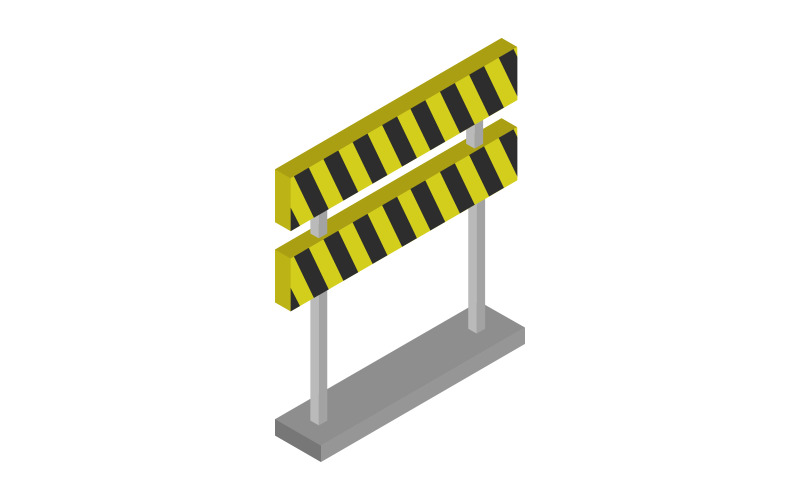 Roadblock illustrated in vector and isometric on background Vector Graphic